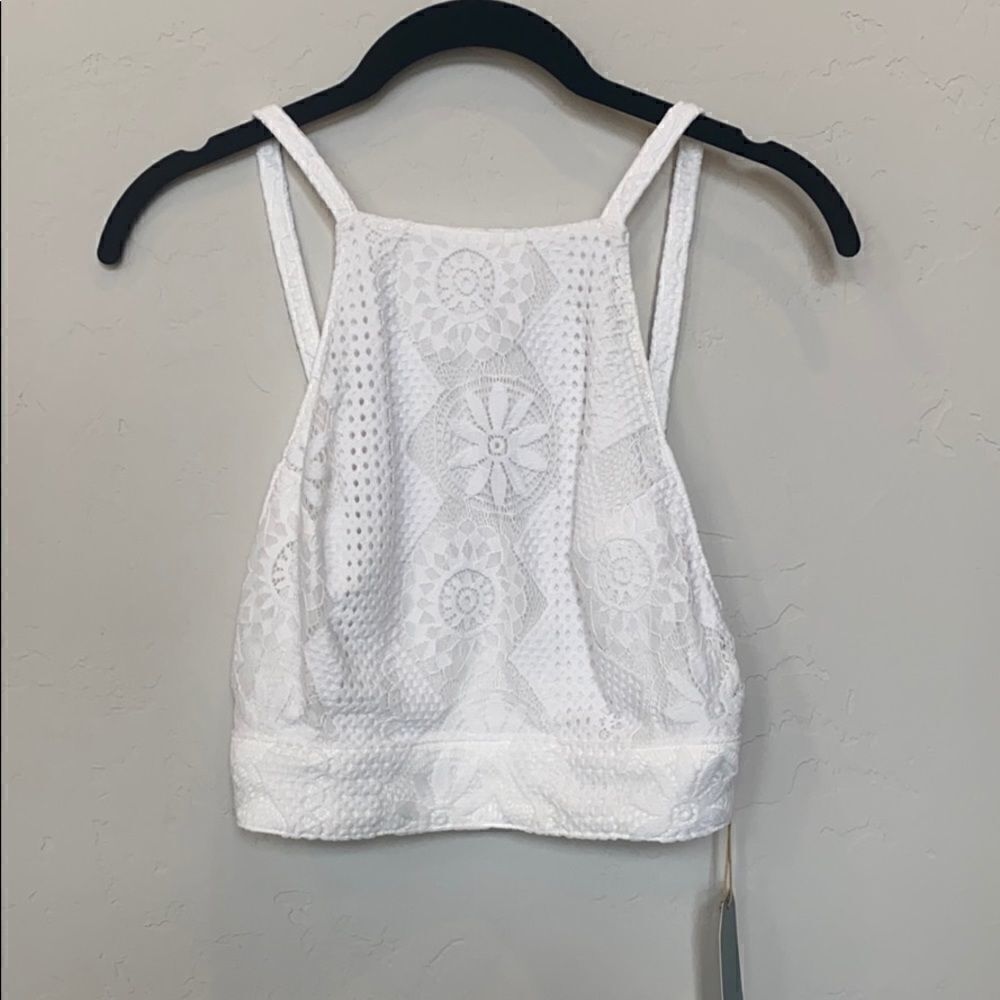 Show Me Your Mumu White Halter Crop